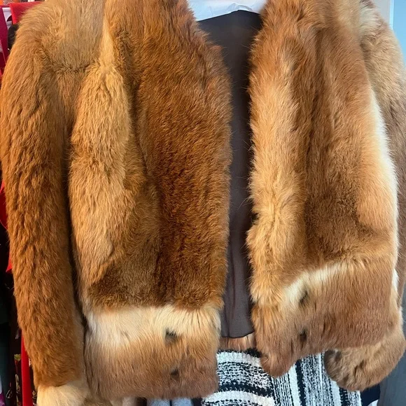 Brown Crop Fur Jacket - Picture 2 of 2